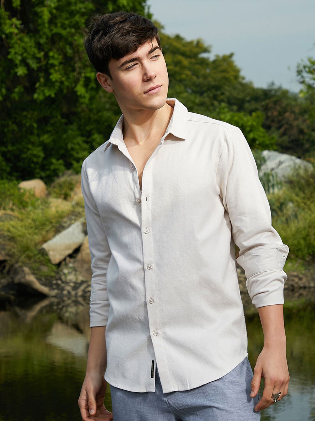 

Campus Sutra Men Comfort Opaque Casual Shirt, White