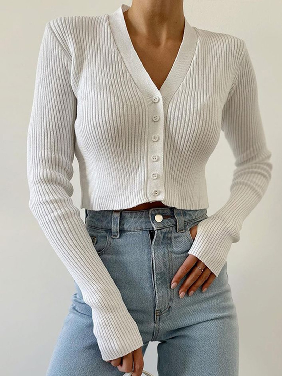 

LULU & SKY Striped Shirt Style Top, White