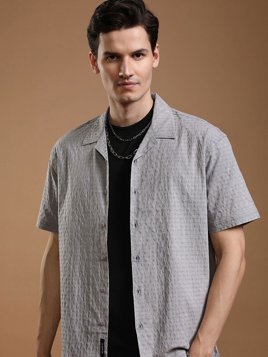 

HIGHLANDER Men Opaque Casual Shirt, Grey