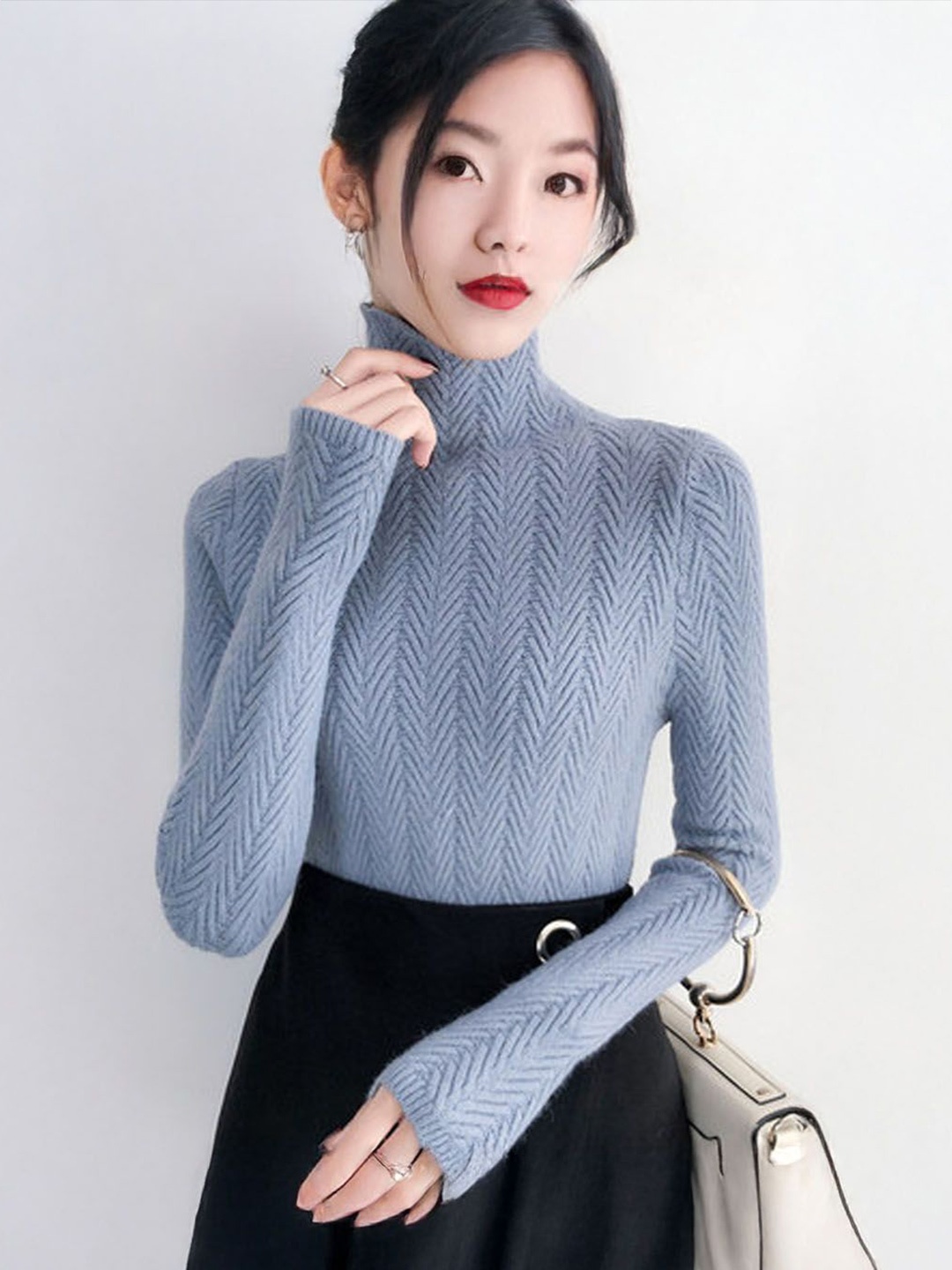 

StyleCast Women Cable Knit Pullover, Blue