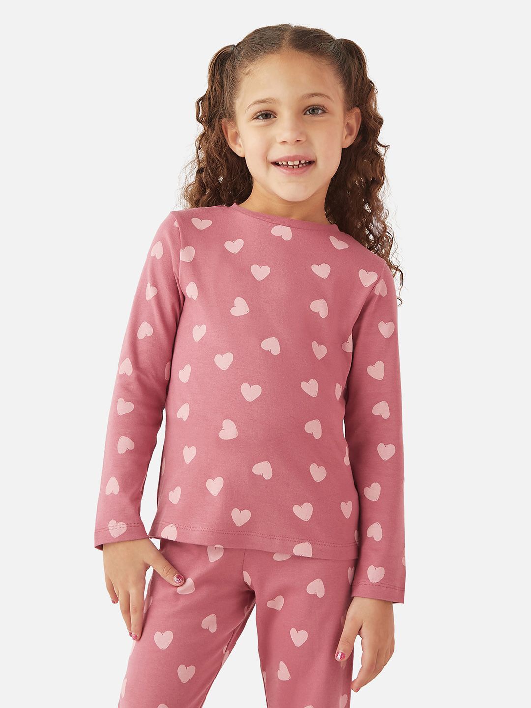 

Juniors by Babyshop Girls Printed Night suit, Pink