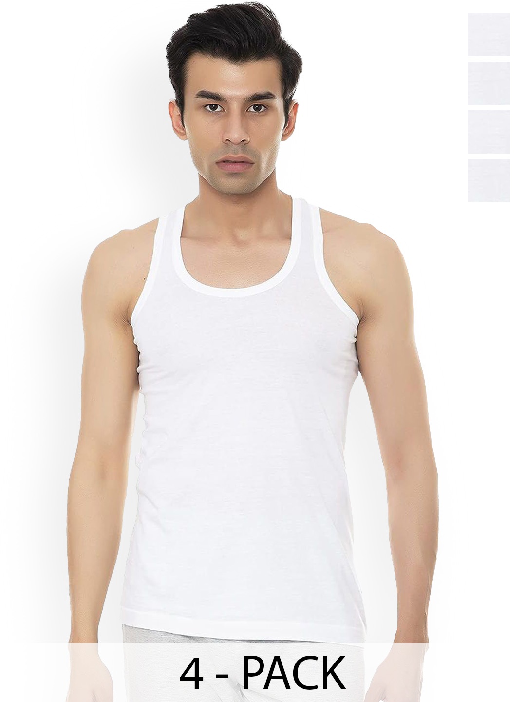 

AMUL COMFY Pack Of 4 Pure Cotton Basic Vests Comfy-White-RN-4-110