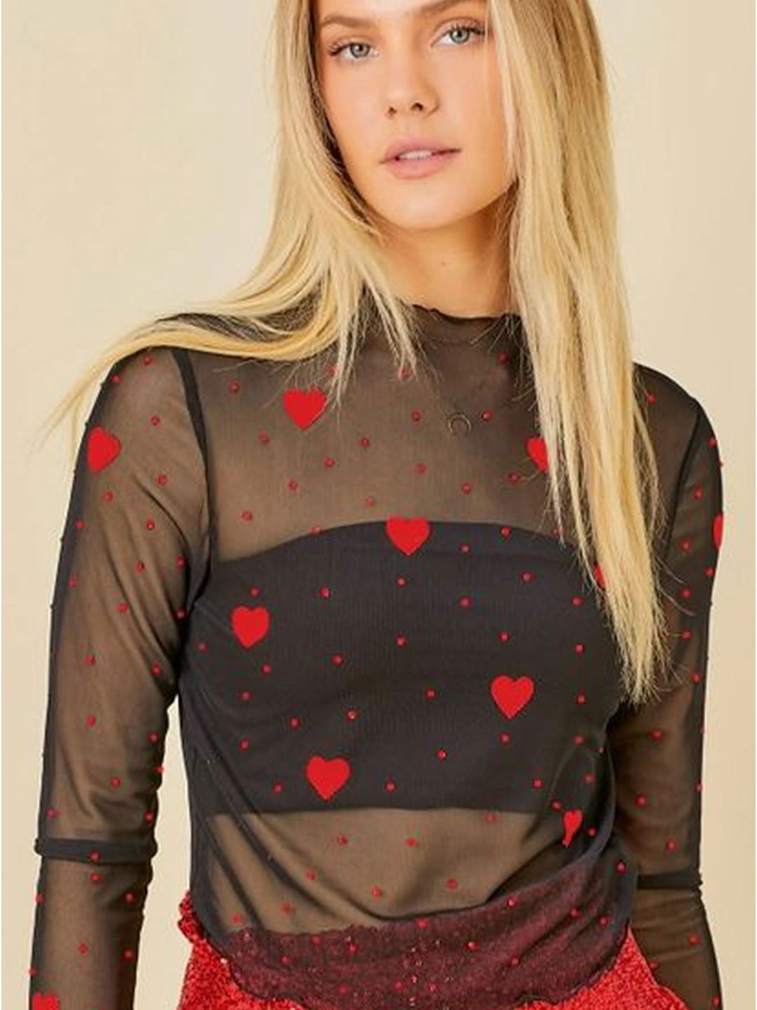 

LULU & SKY Floral Print Top, Black