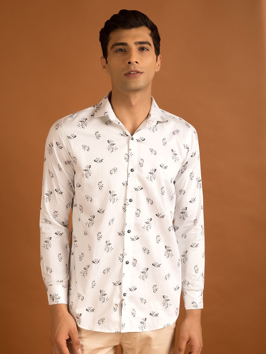 

Mculine Men Standard Opaque Casual Shirt, White