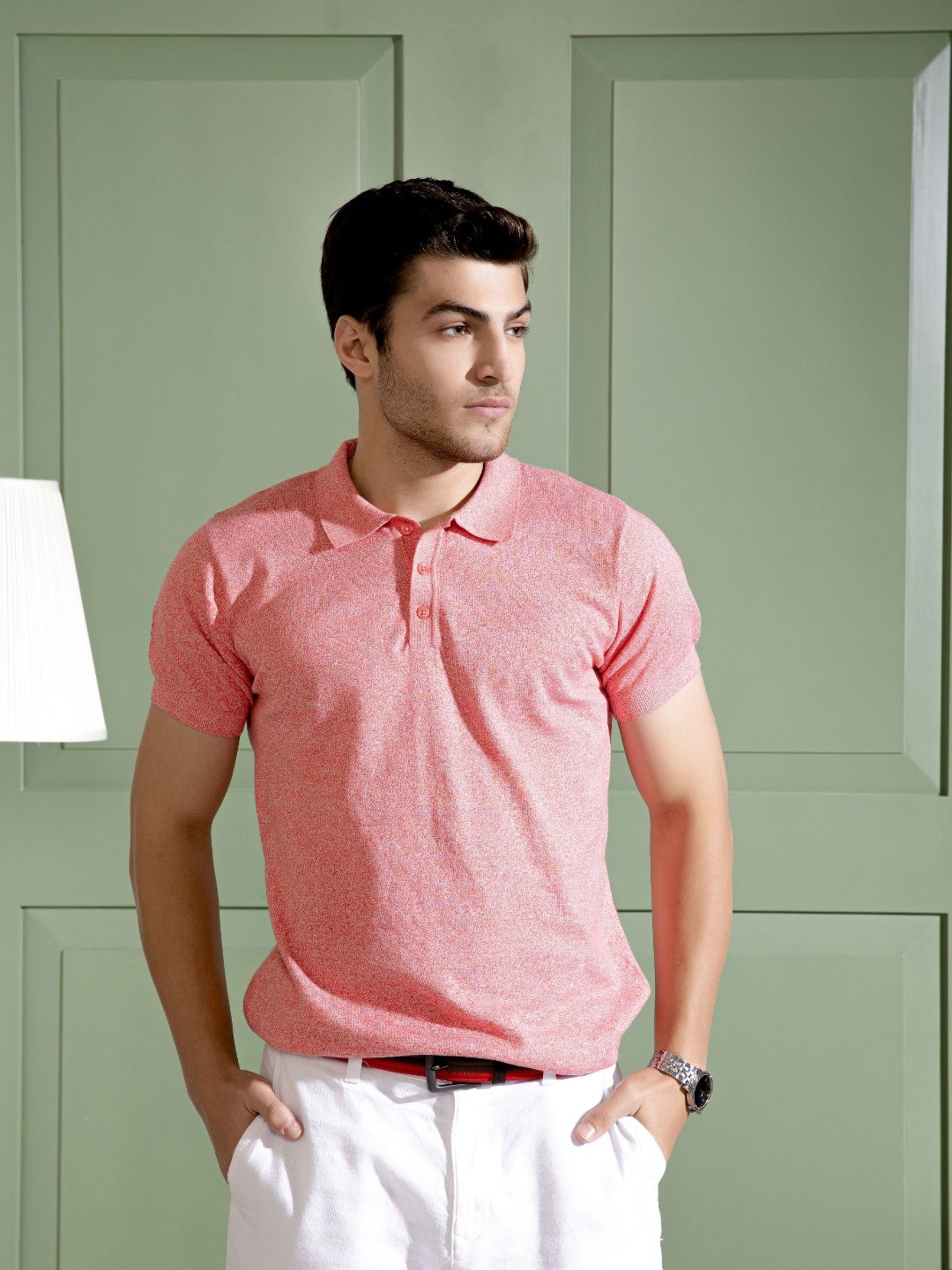 

The Tie Hub Men Polo T-shirt, Pink