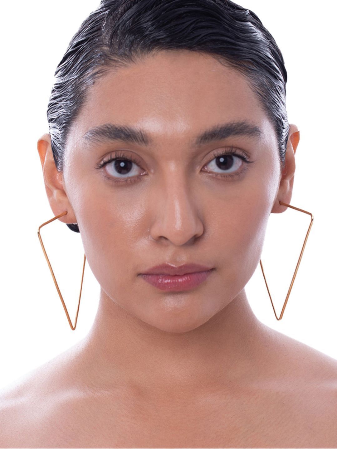

Ethnic Andaz Triangular Drop Earrings, Gold