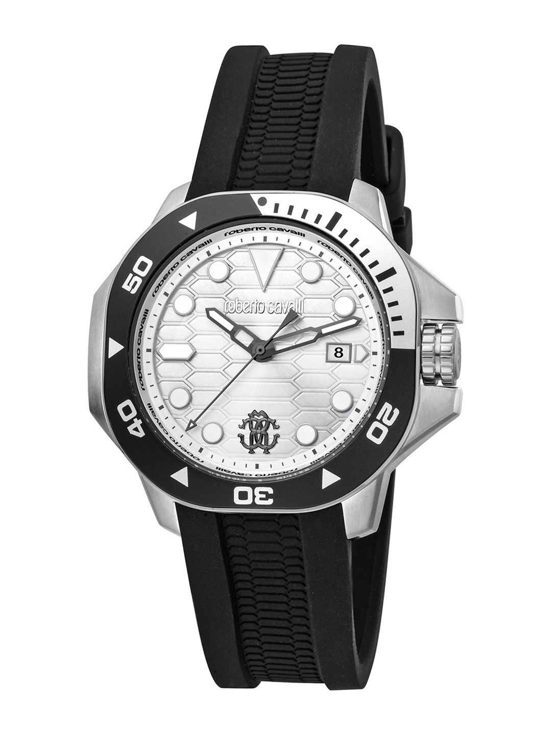 

Roberto Cavalli Men Embellished Dial & Straps Analogue Watch RC5G044P0055, Black