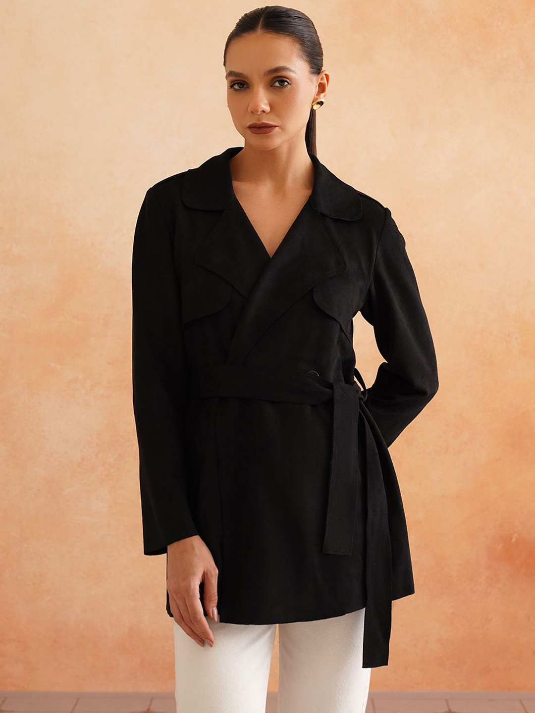 

Beatnik Double Breasted Overcoat, Black