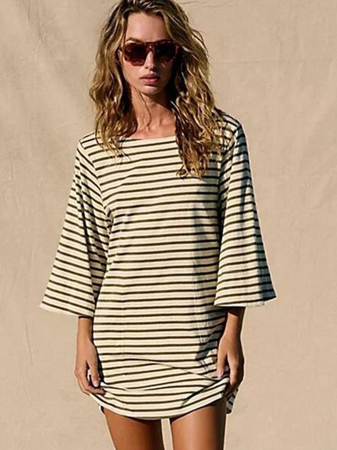 

LULU & SKY Striped Top, Khaki
