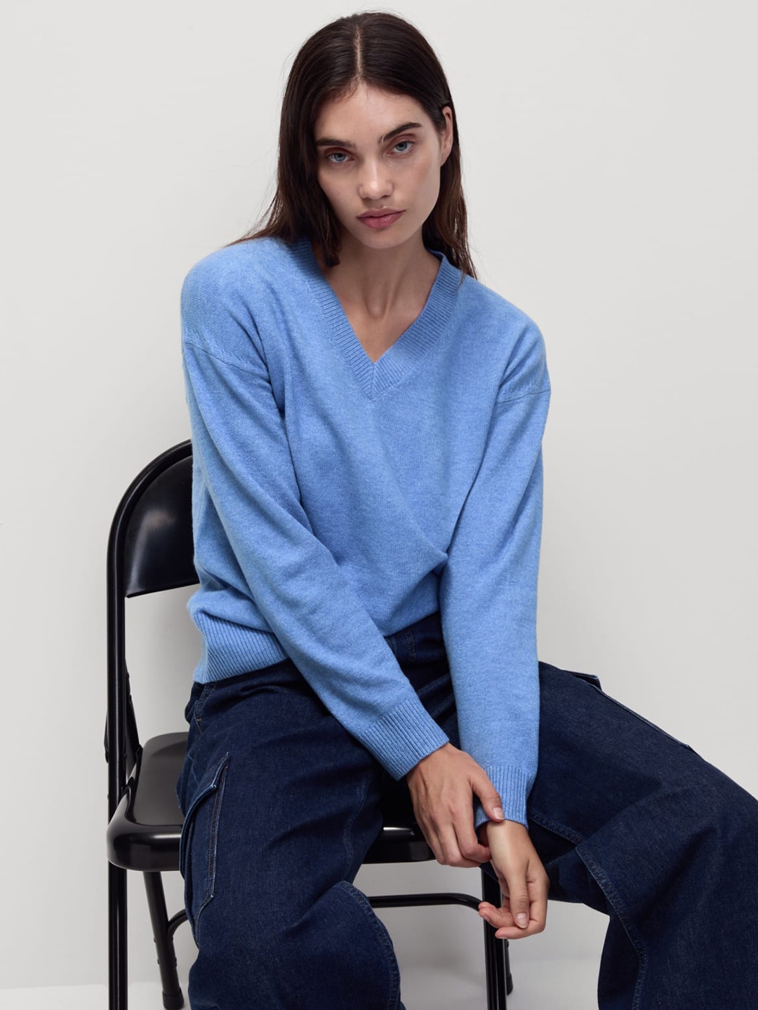 

Marks & Spencer Women V-Neck Pullover, Blue