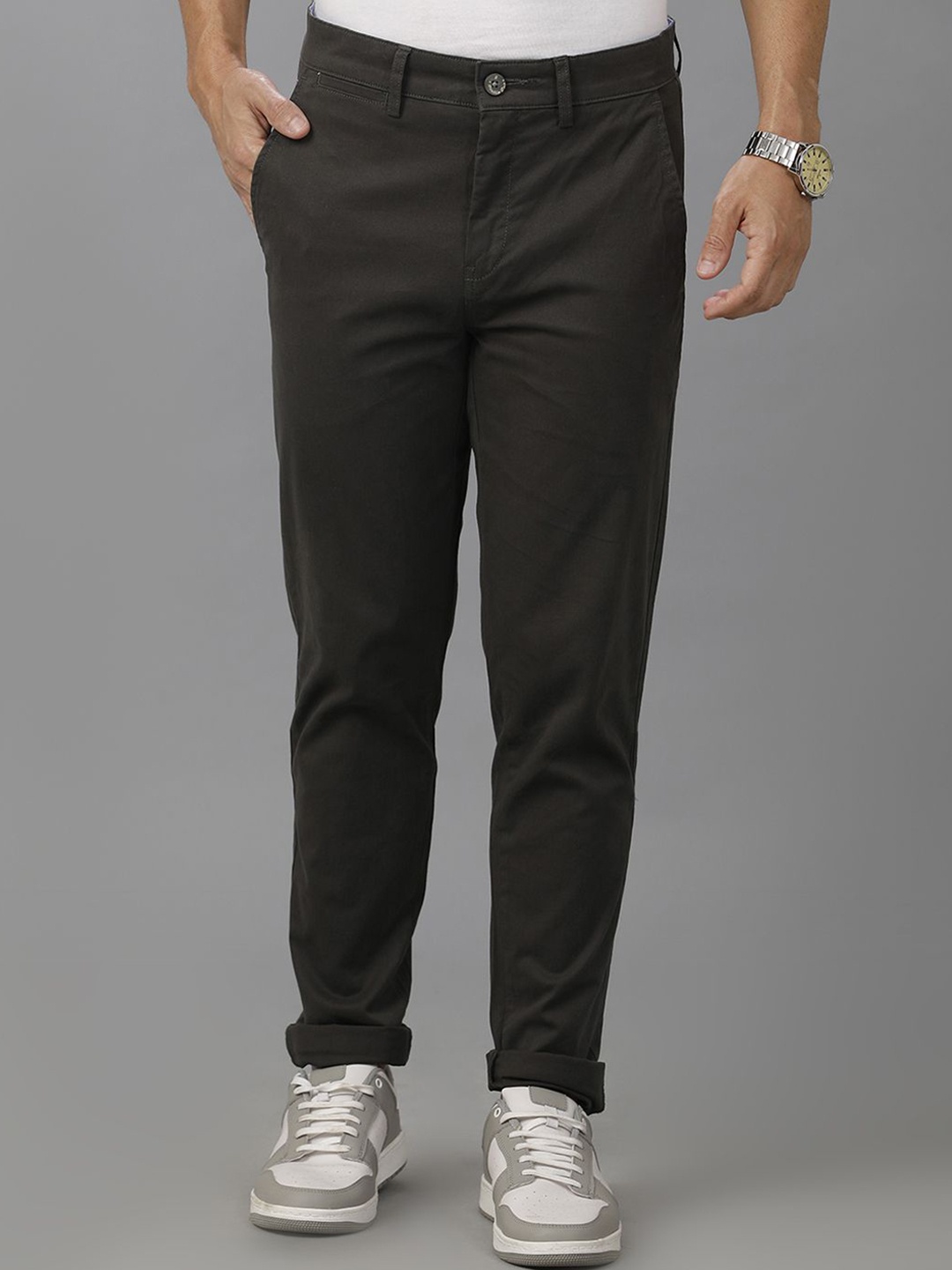 

Double Two Men Slim Fit Trousers, Grey