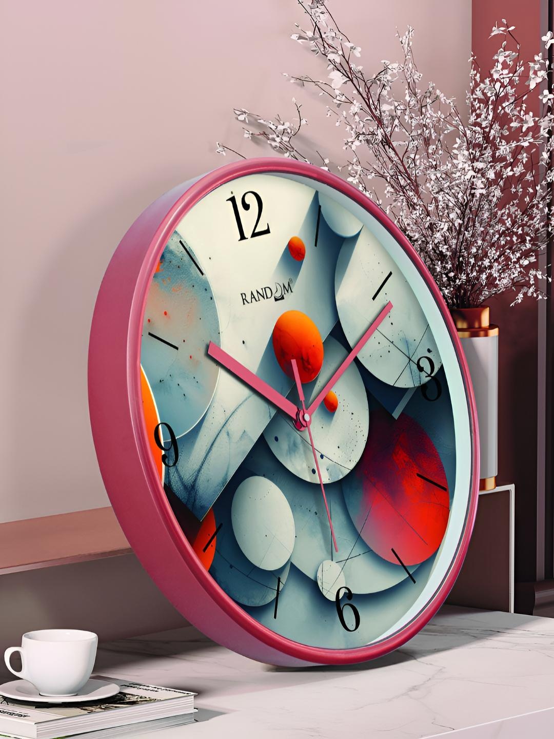 

RANDOM Printed Round Shaped Sweep Silent Movement Contemporary Wall Clock, White