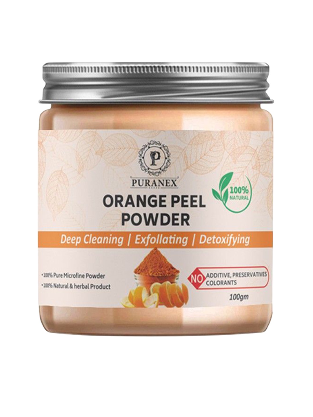 

Puranex 100% Natural Orange Peel Powder Face Pack - 100 g, White