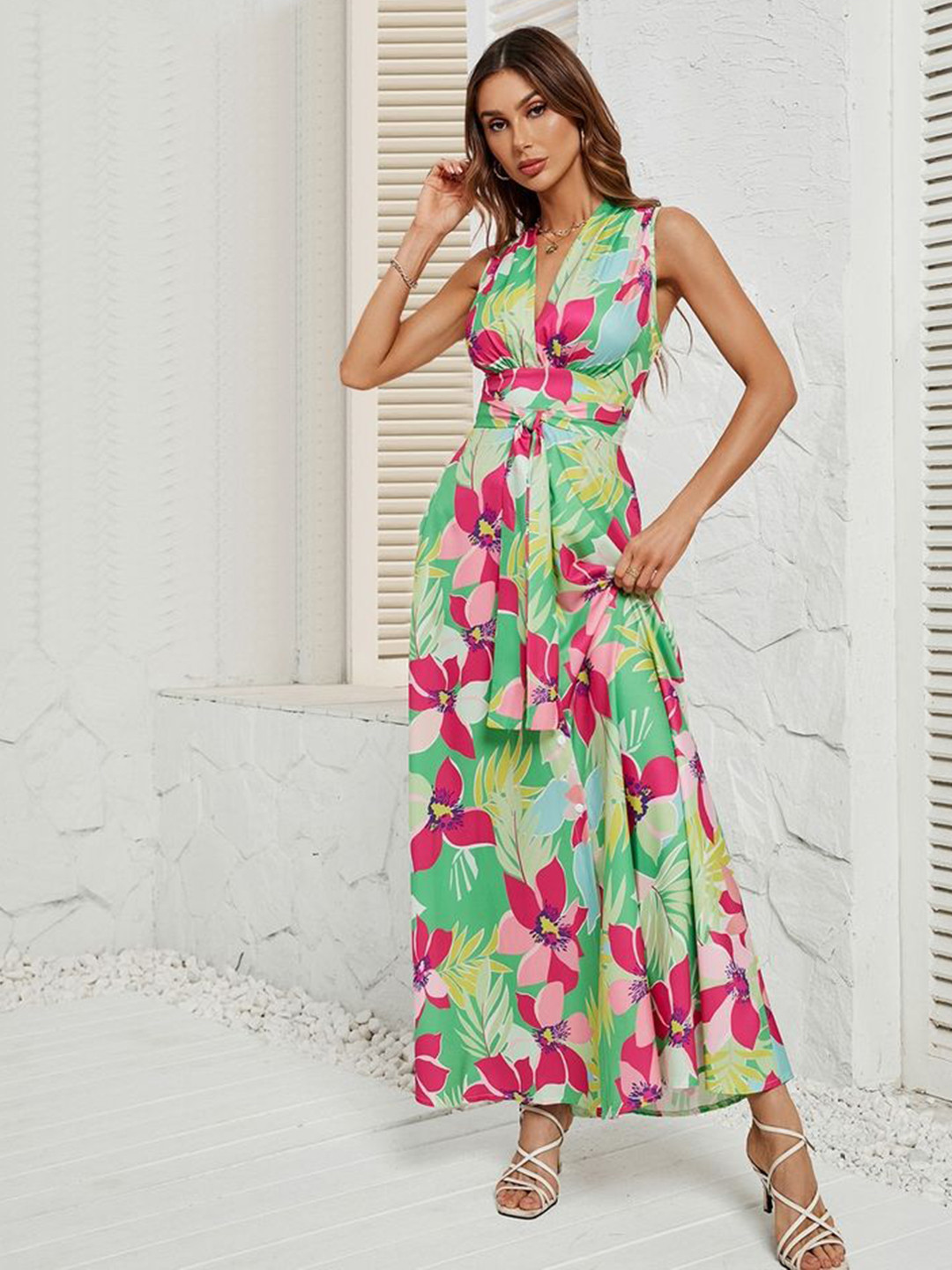 

LULU & SKY Floral Print Maxi Dress, Multi