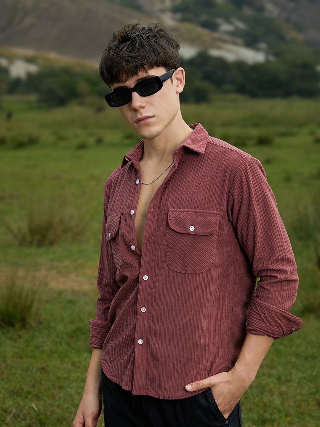 

Campus Sutra Men Comfort Opaque Casual Shirt, Red