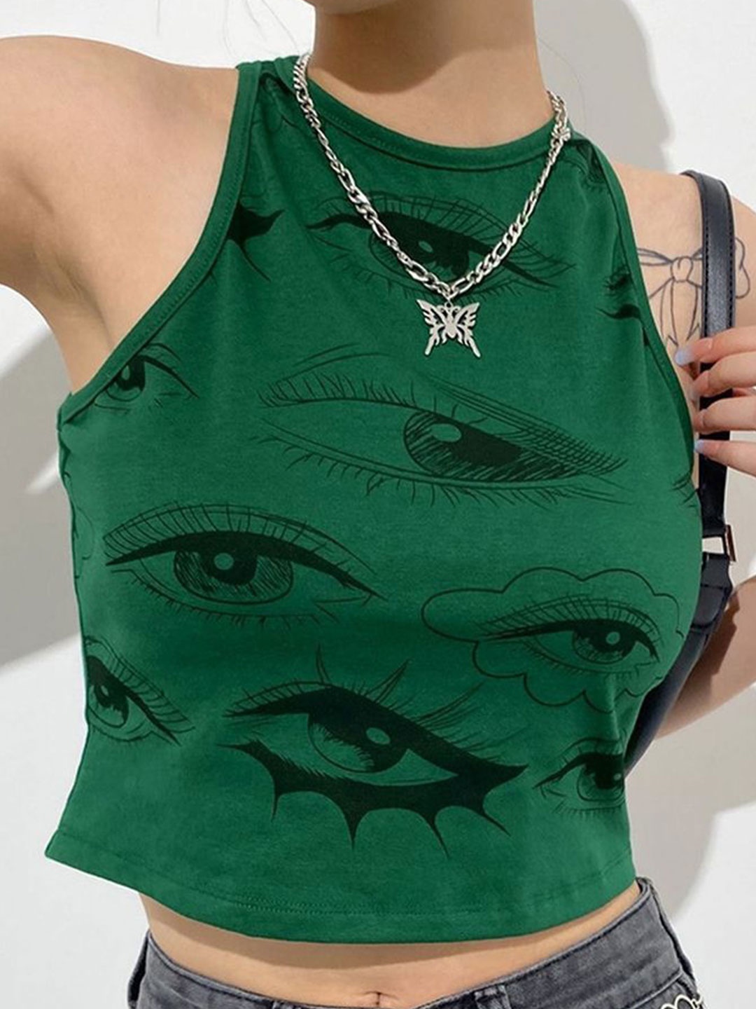 

LULU & SKY Print Top, Green