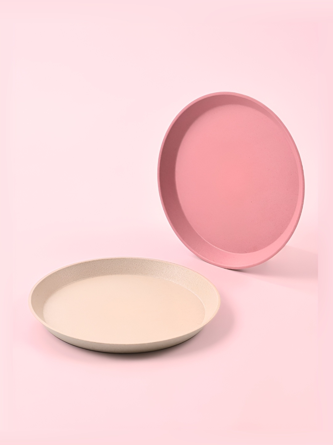 

eha Kids Pink & Cream Colored 2 Pieces Dishwasher Safe Plates