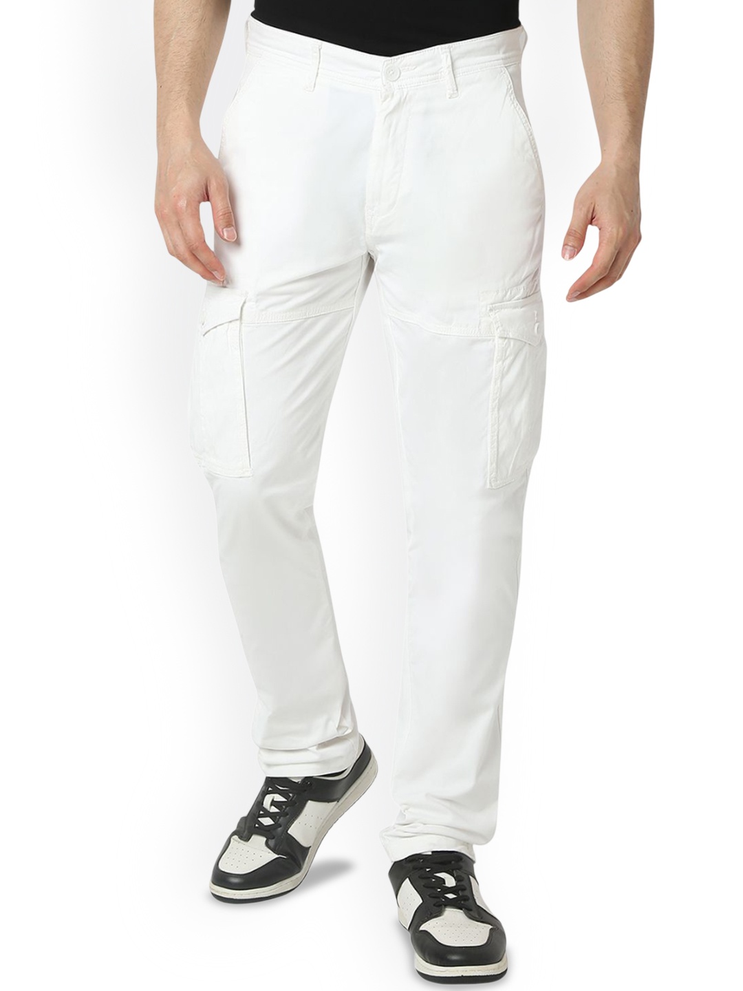 

SPYKAR Men Mid-Rise Casual Cargos, White
