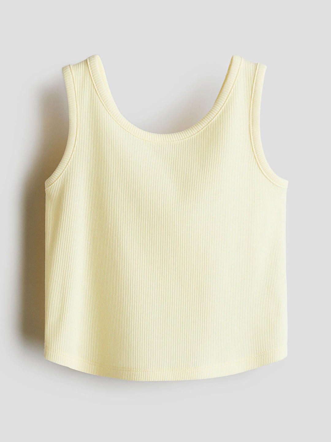 

H&M Ribbed Jersey Vest Top, Yellow