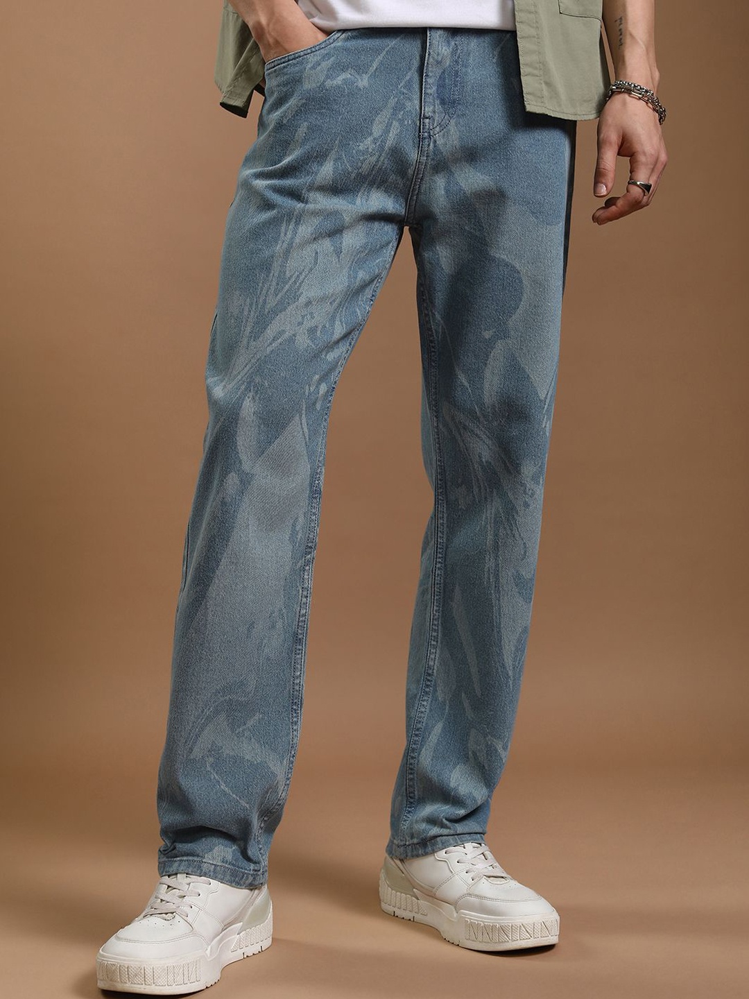 

HIGHLANDER Men Relaxed Fit Printed Jeans, Blue
