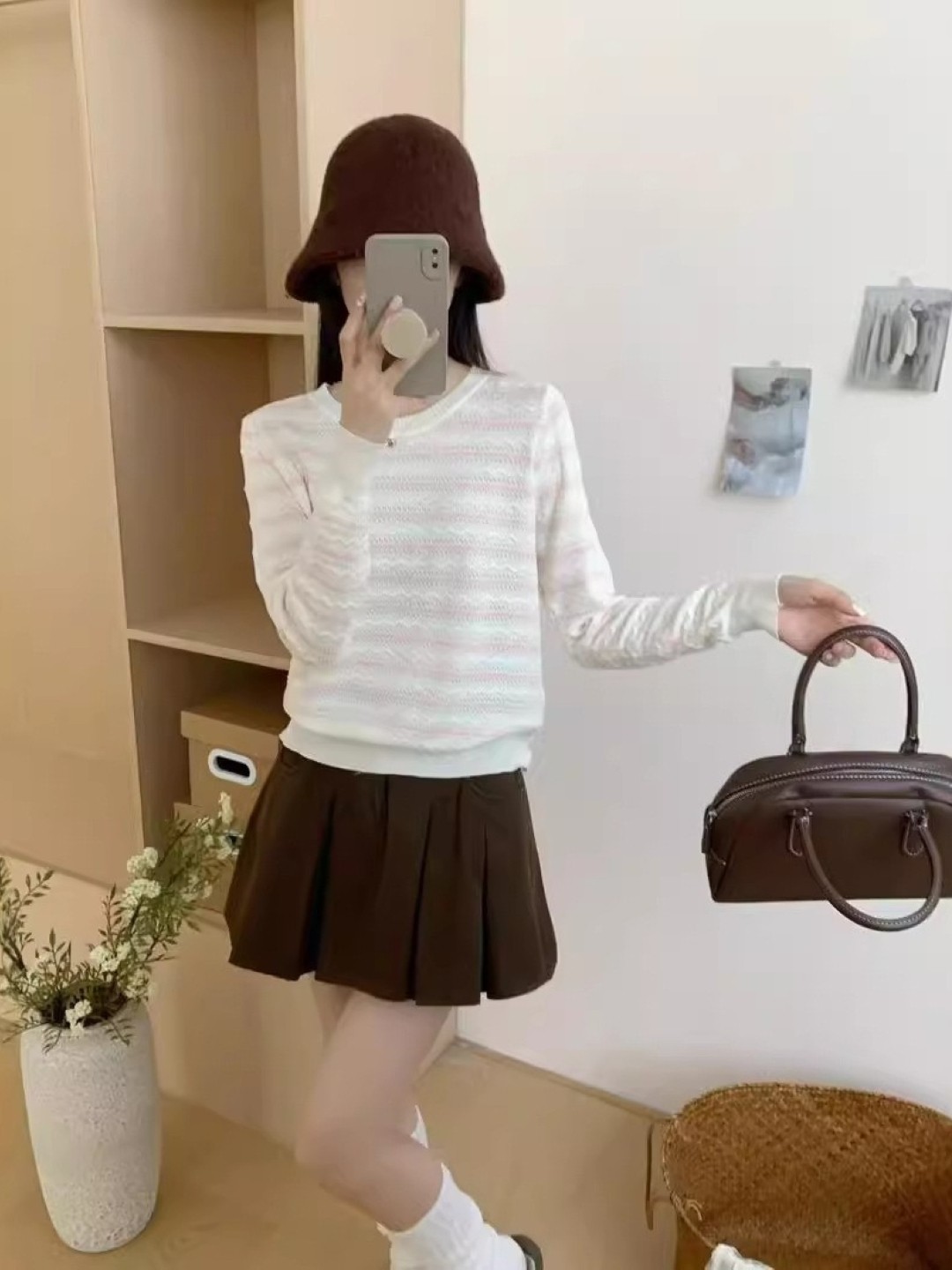 

KPOP Women Striped Top, Pink