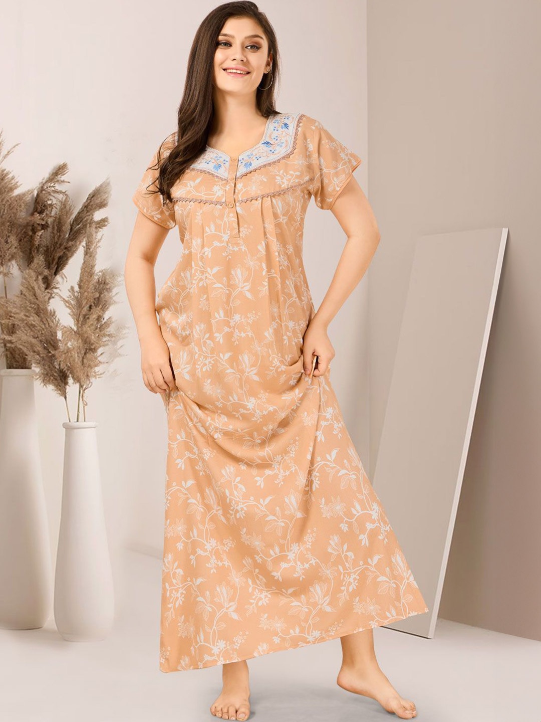 

Soulemo Printed Maxi Nightdress, Orange