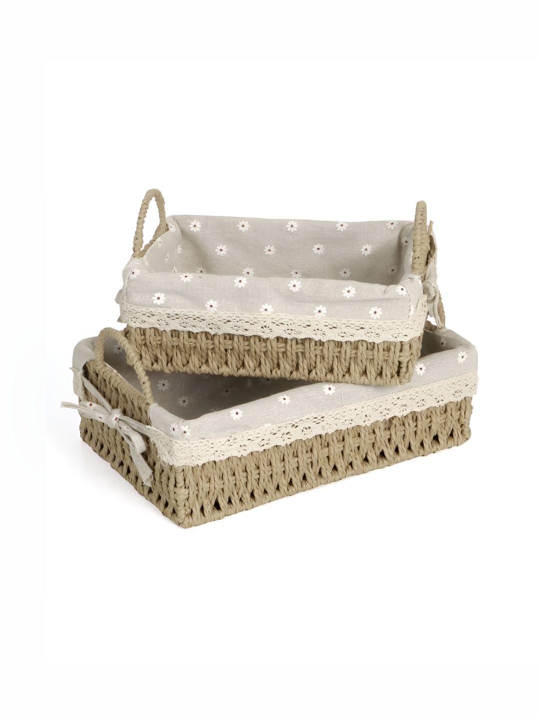 

HOKIPO Beige 2 Pieces Environmental Friendly Regular Multi-Utility Organisers