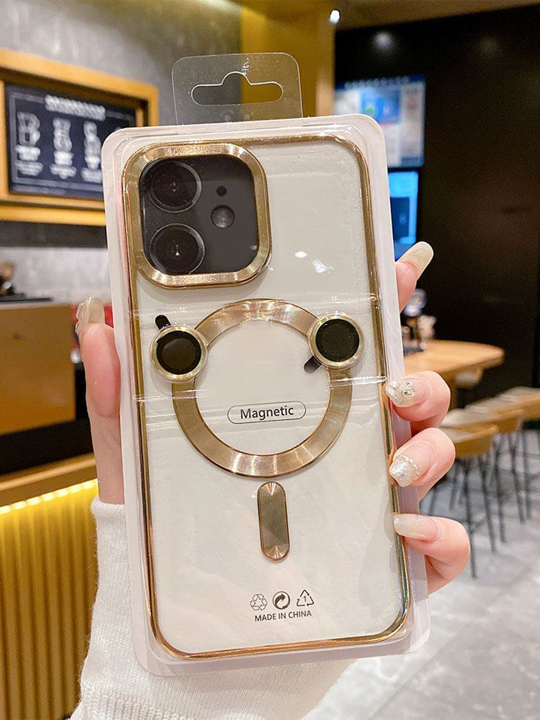 

Luxury Kase Solid Printed iPhone 12 Back Case Mobile Accessories, Gold