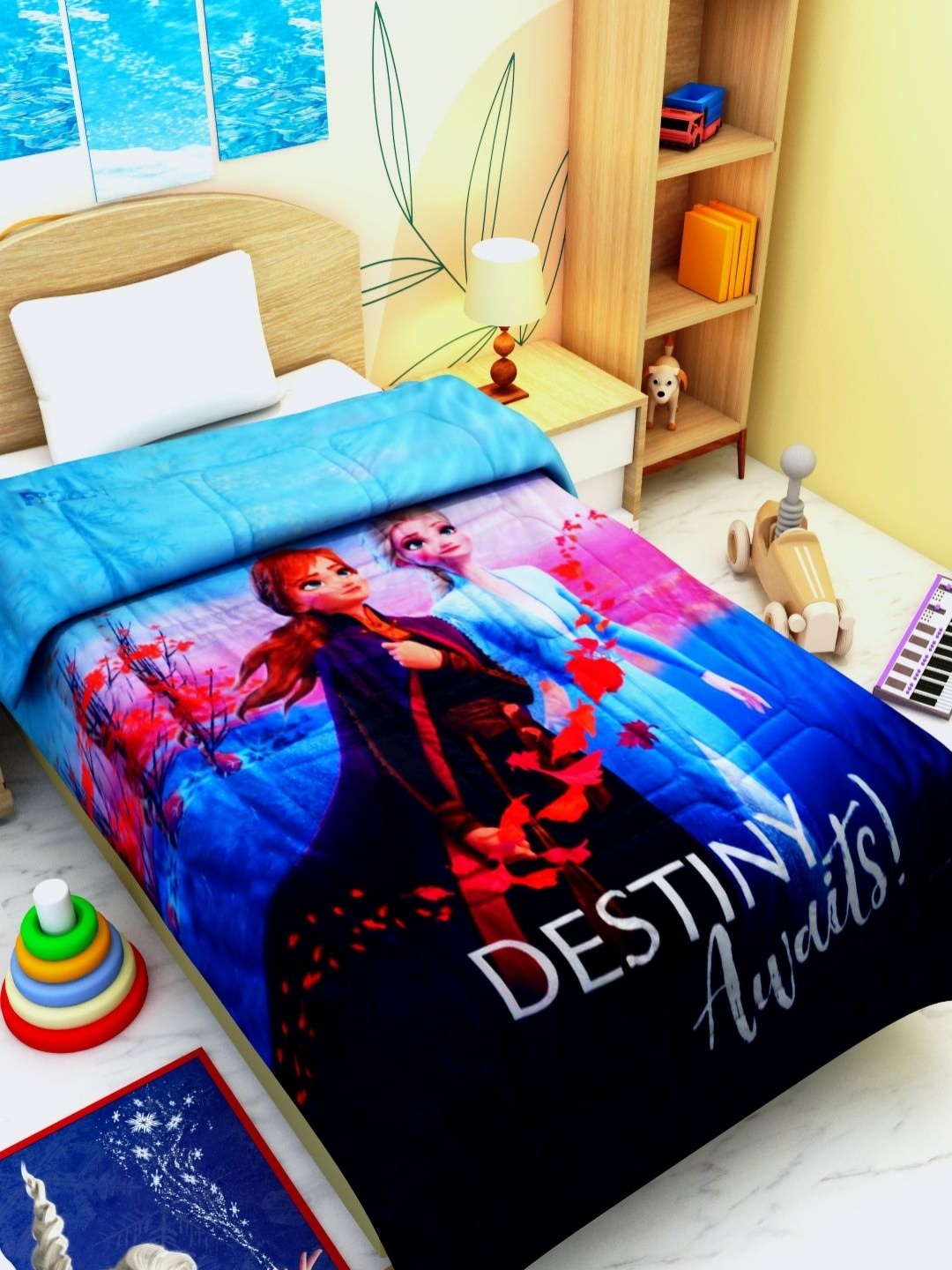 

Athom Living Blue & Red Cartoon Characters Printed 350 GSM Double Bed Blanket