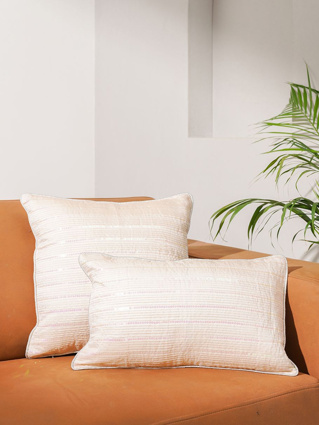 

India Circus by Krsnaa Mehta Beige Cushion Covers
