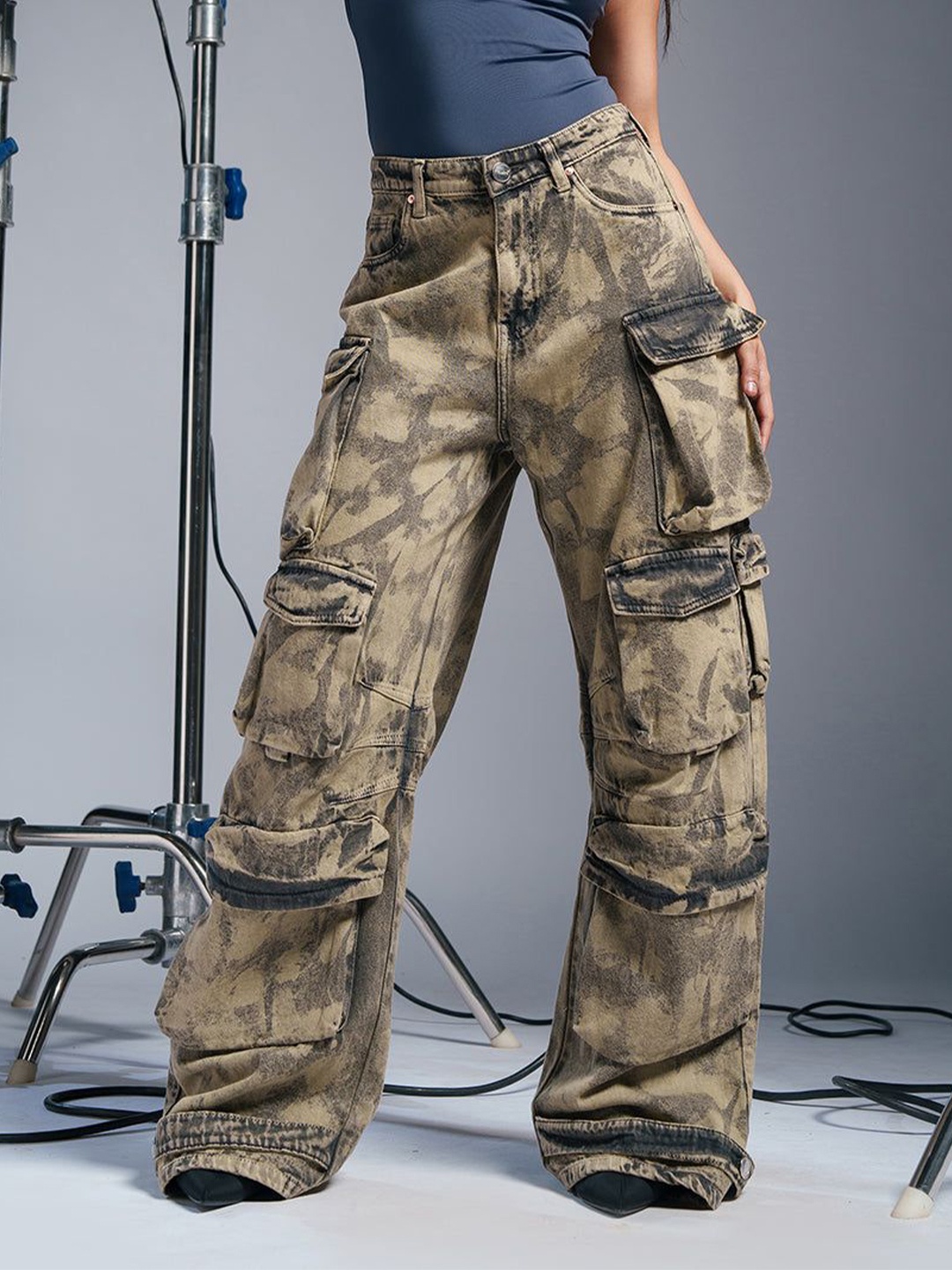 

FREAKINS Women High-Rise Heavy Fade Jeans, Green