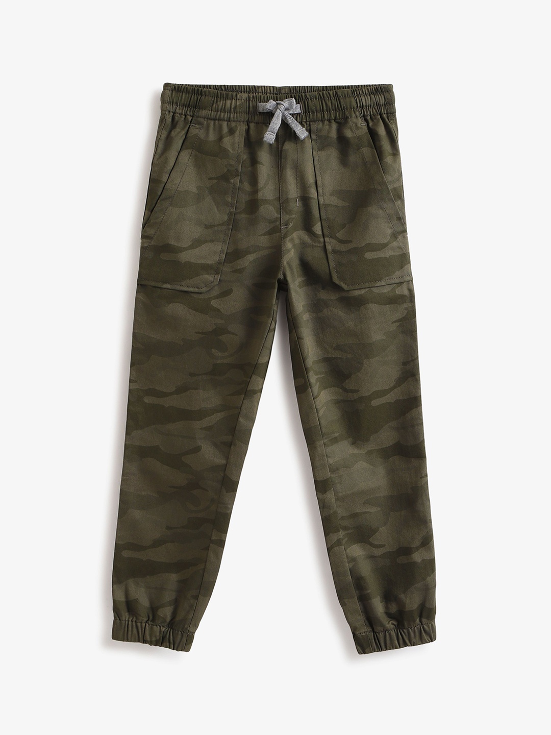 

Campana Boys Camouflage Printed Joggers Trousers, Olive