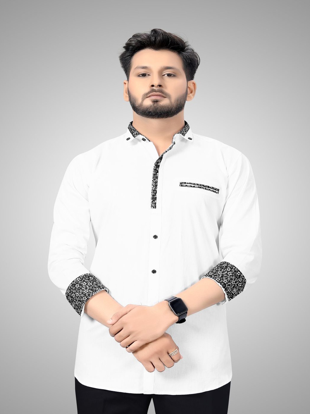 

SKY GLOBAL Men Opaque Casual Shirt, White