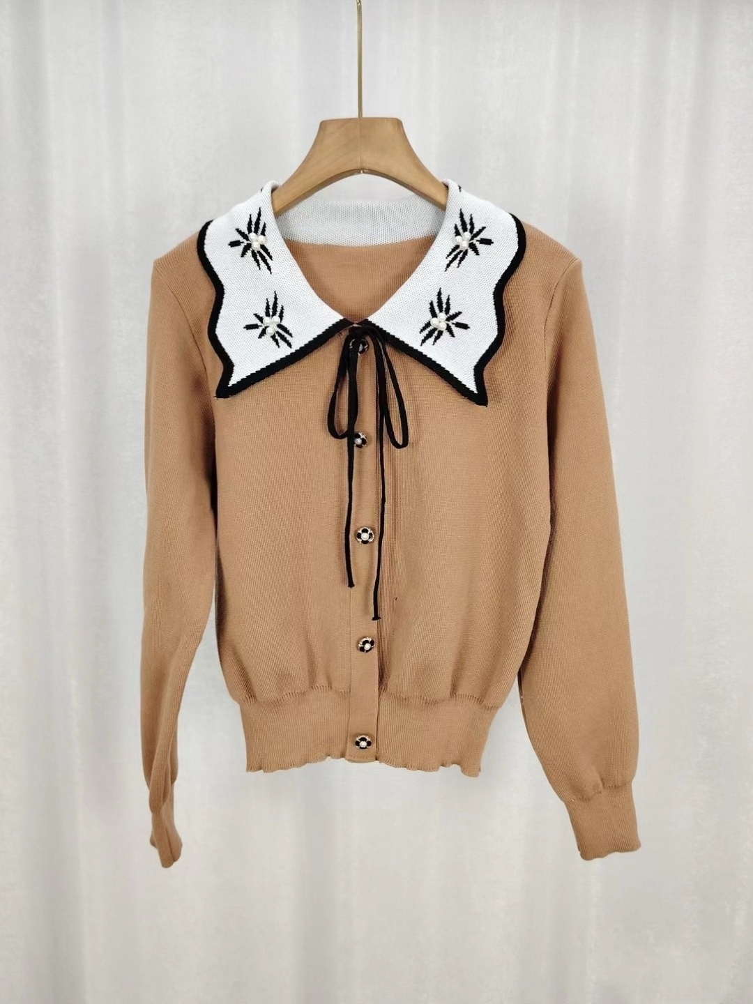 

KPOP Shirt Collar Shirt Style Top, Brown