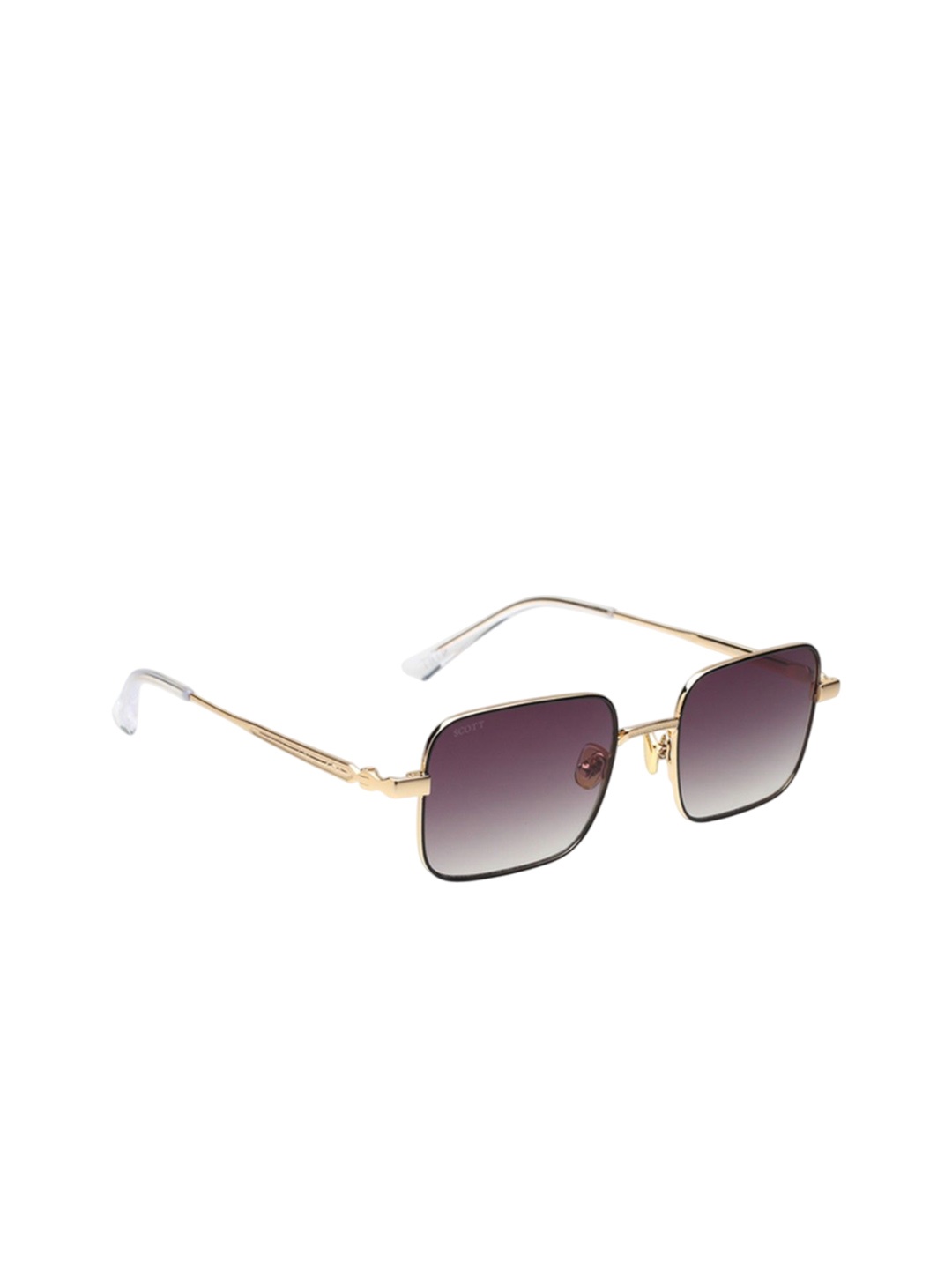 

SCOTT Unisex Rectangle Sunglasses with UV Protected Lens, Brown