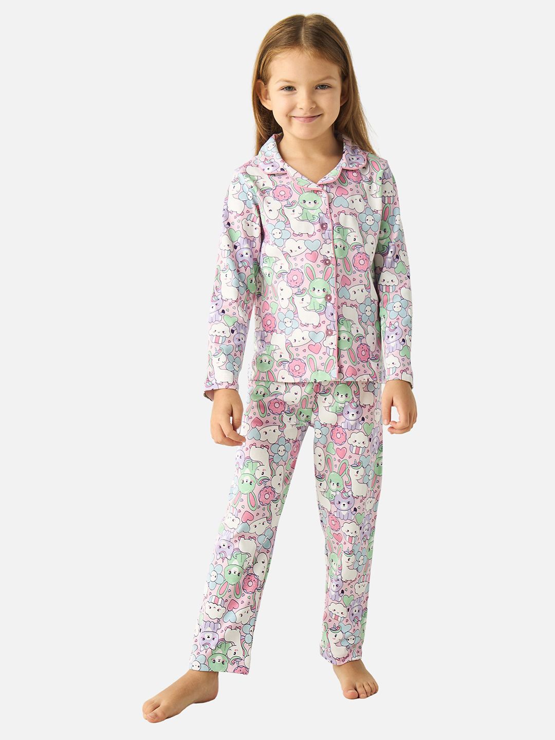 

Juniors by Babyshop Girls Printed Night suit, Purple