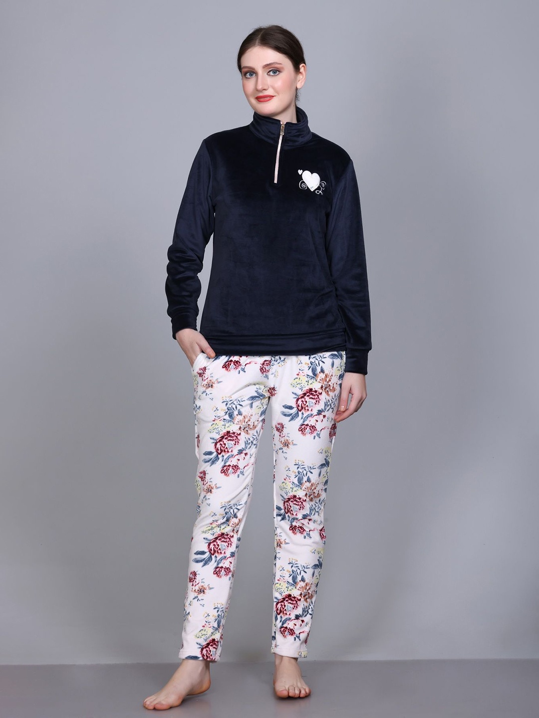 

CUSHYBEE Women Night suit, Navy blue