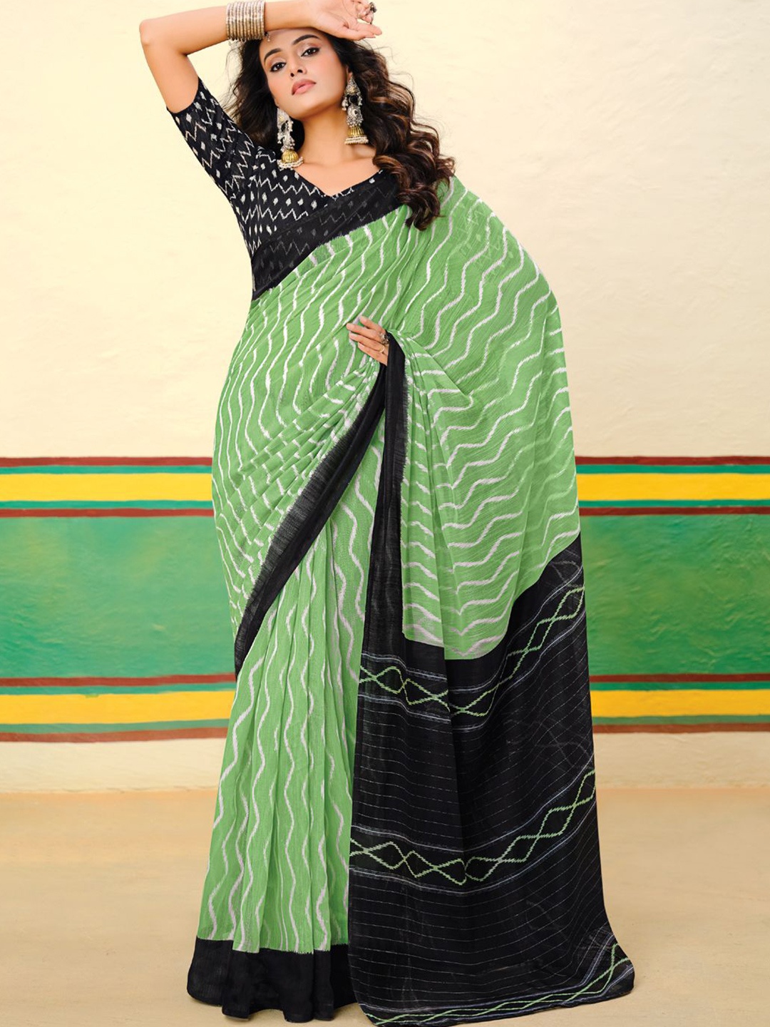 

Panzora Saree, Green