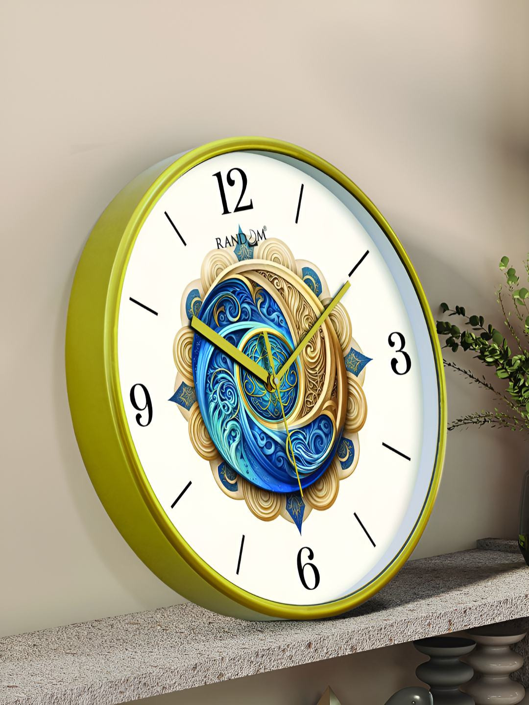 

RANDOM Printed Round Shaped Sweep Silent Movement Contemporary Wall Clock, White