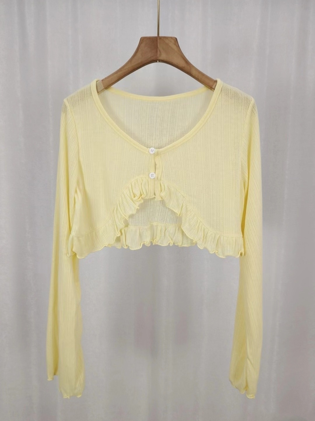 

KPOP V-Neck Crop Top, Yellow