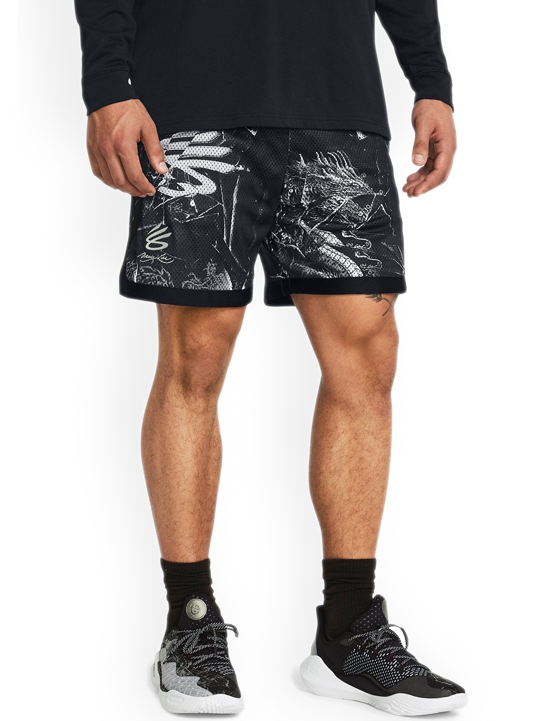 

UNDER ARMOUR Lunar New Year Future Dragon Mesh Shorts, Black