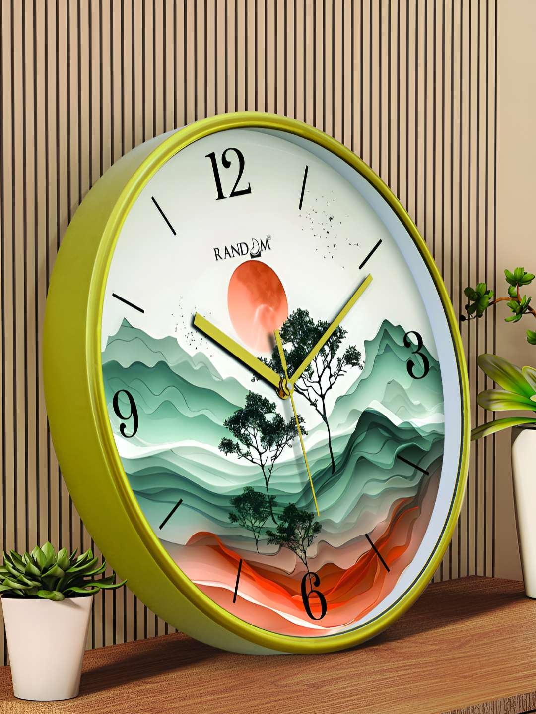 

RANDOM Printed Round Shaped Sweep Silent Movement Contemporary Wall Clock, White