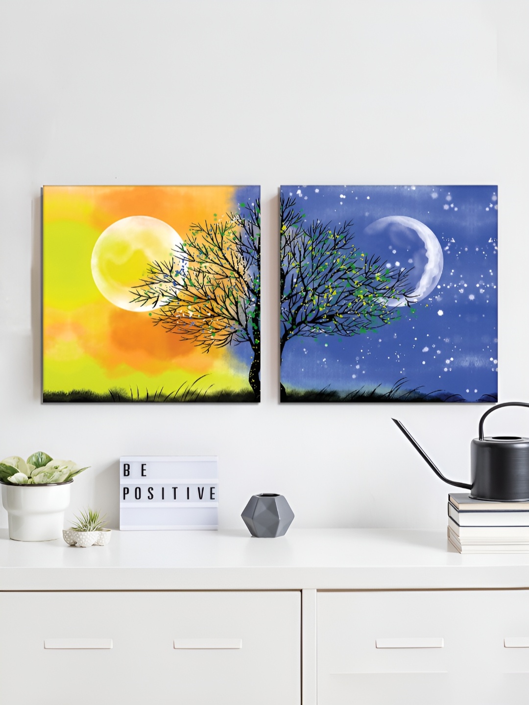 

RANDOM Yellow & White 2 Piece Floral and Botanical Canvas Wall Paintings