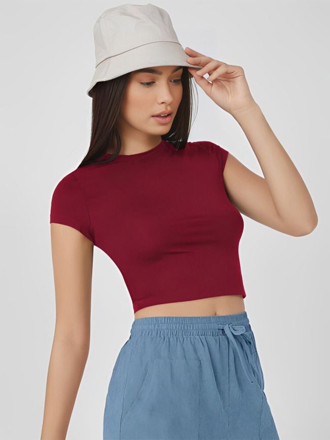 

sollobell Cotton Crop Top, Maroon