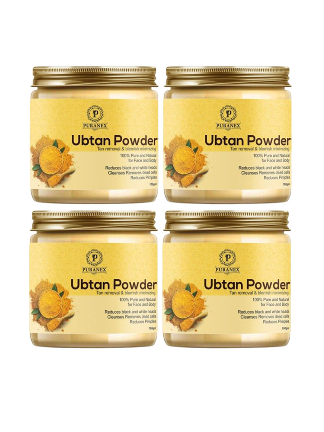 

Puranex Set Of 3 100% Natural Ubtan Powder Face Wash - 100 g Each, White