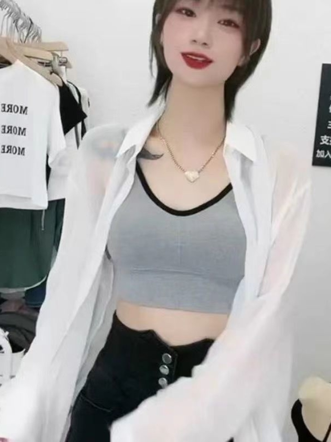 

HERE&NOW Women Shirt Collar Shirt Style Top, White