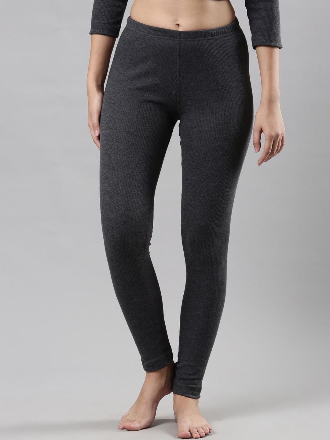 

Femmora Ribbed Thermal Bottoms, Grey