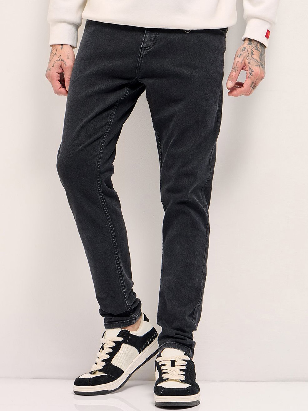 

THE BEAR HOUSE Men Skinny Fit Stretchable Jeans, Black