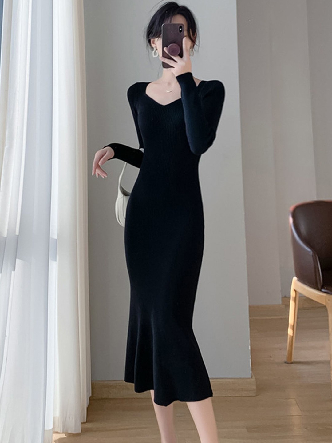 

LULU & SKY Bodycon Midi Dress, Black