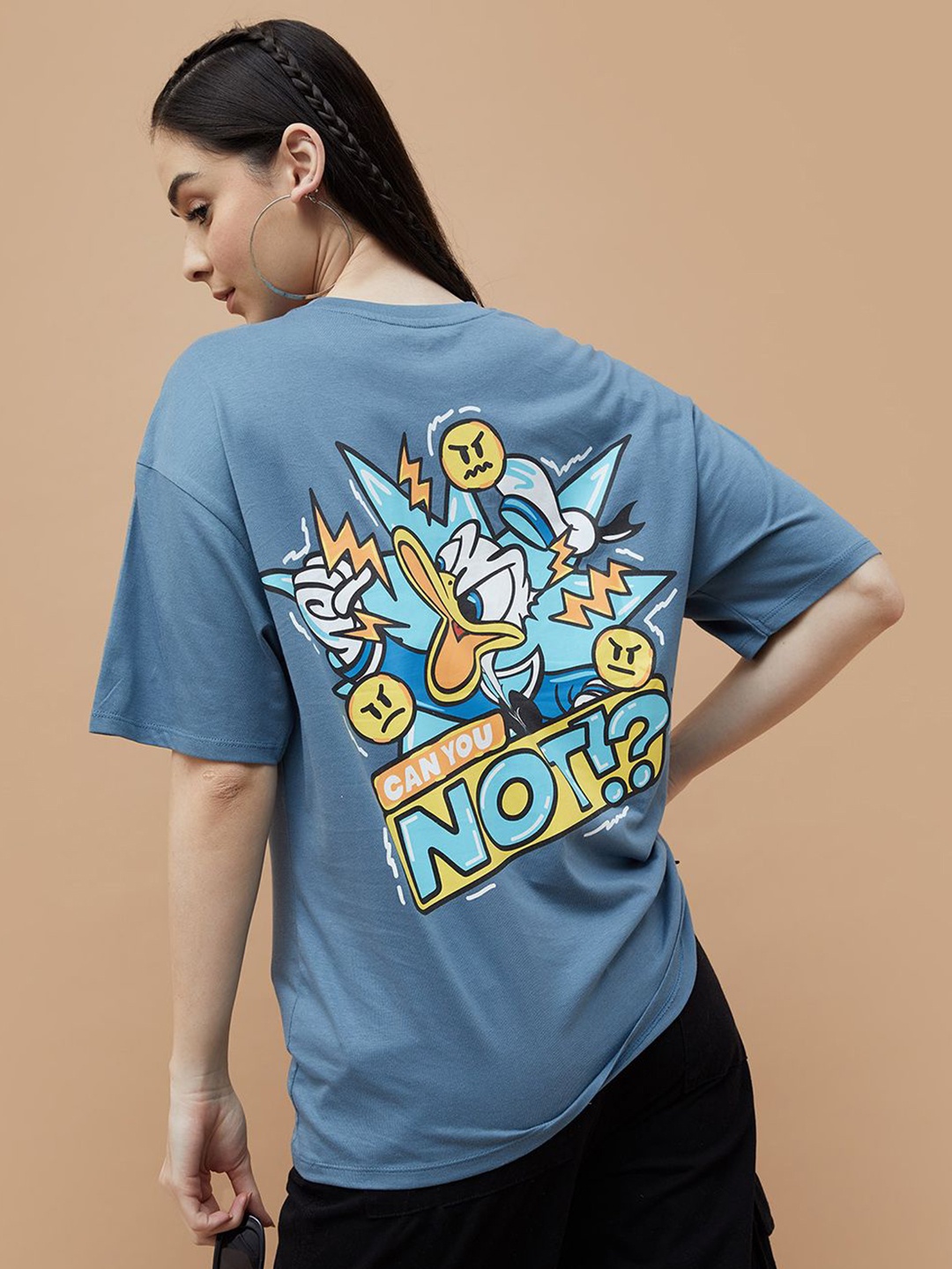 

Ginger by Lifestyle Women Donald Duck Printed T Shirt, Blue